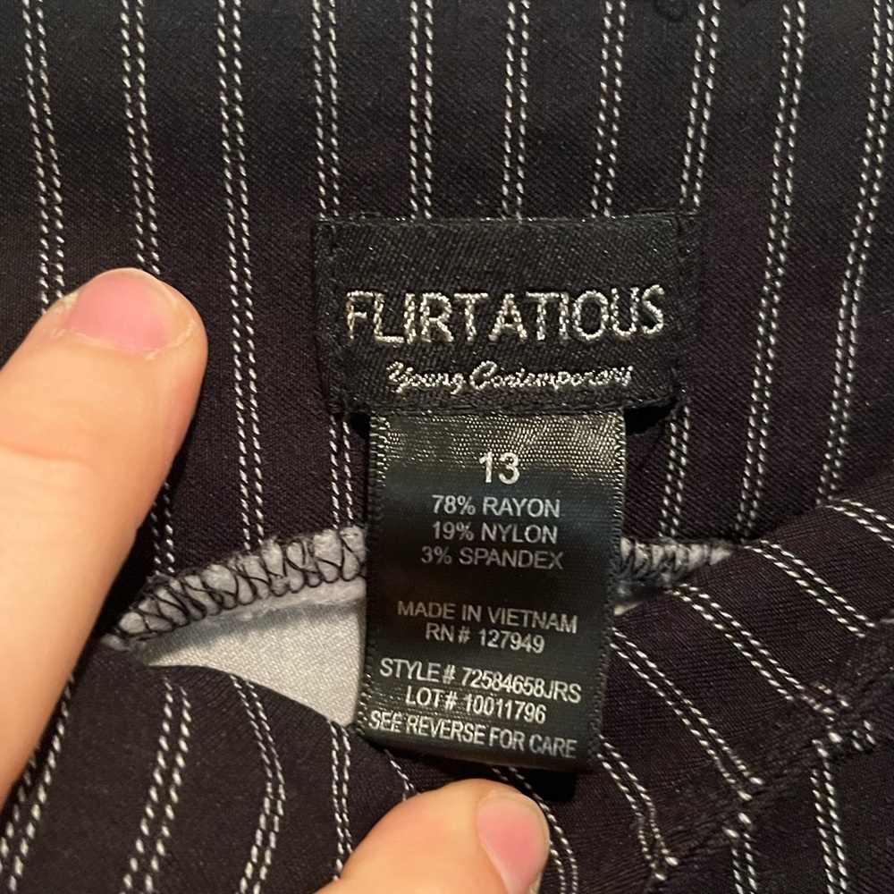 Flirtatious Black Pinstripe Women's Pants - Picture 2 of 5